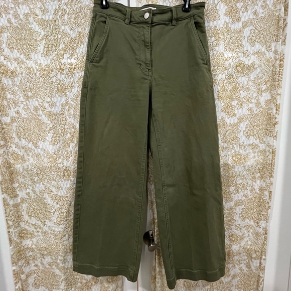 Everlane Pants - Everlane Olive Wide-Leg Pants
